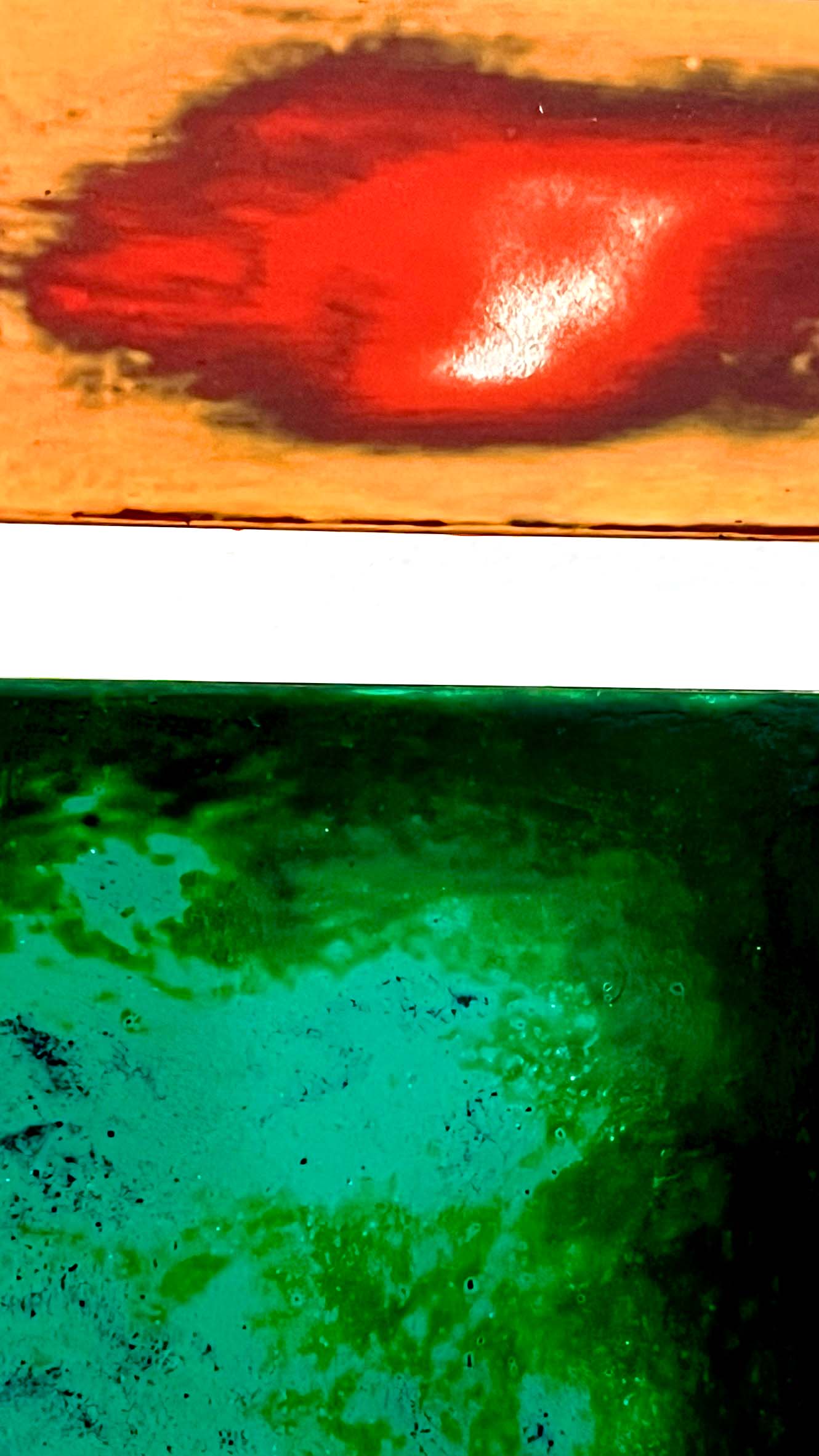 Bin Stille, bin Sehnsucht, ein See, ein heißer Wind (Detail) - Drehpendel, Stahl, lackiert, patiniert, gefirnisst, Schwingungsdurchmesser 48cm, 2025